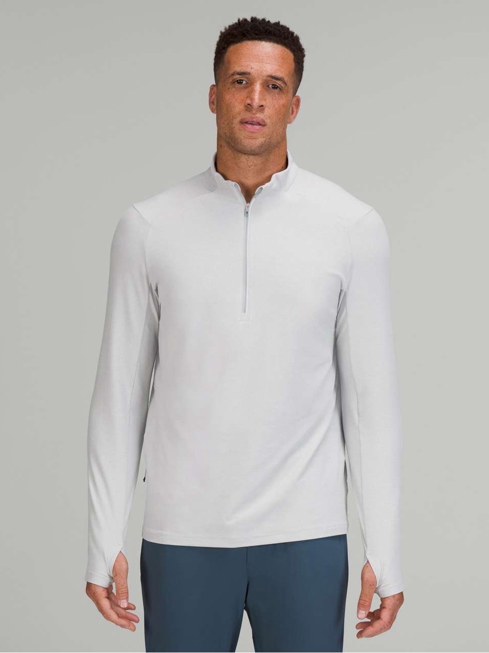 Lululemon Surge Warm Reflective 1/2 Zip Heathered Sea Salt Men’s Size Large